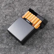 Fashion Aluminium alloy Cigarette case (hold 20 pcs) Metal Cigarette box Cigarette holder Filter cigarette supplies aluminium alloy clamshell double sided cigarette case sliver glod