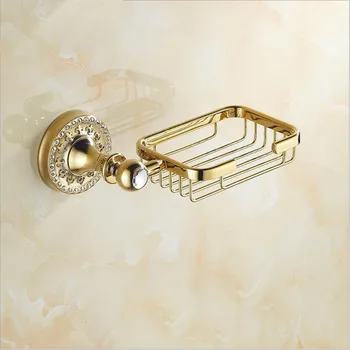 

European Retro Gold Brass Soap Box Soap Rack Soap Net Dish Wall Bathroom Hardware Bathroom Accessories