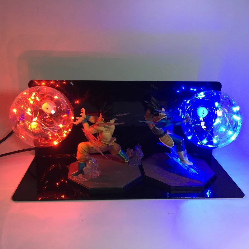 

Dragon Ball Super Saiyan Son Goku Vs Vegeta Led Light Pvc Anime Figure Toy Dragon Ball Display Model LED Lamp Toys Children Gift