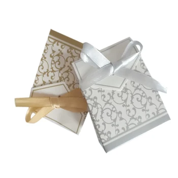 

100pcs/lot Vintage Wedding Candy Box Gold Silver Wedding Favor Boxes Wedding Favors And Gifts Event Party Supplies