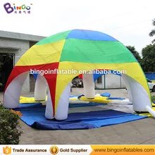 Горячая распродажа 8 м надувной купол паук палатка с 6 столпов индивидуальные открытый тент с красочными крышка игрушка палатка для вечерние