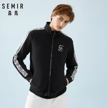 SEMIR Men Sports Jacket with Stand-up Collar Mens Full-Zip Jacket with Side Strip Sleeve Zip Jacket with Front Slant Pocket SEMIR Men Sports Jacket with Stand-up Collar Mens Full-Zip Jacket with Side Strip Sleeve Zip Jacket with Front Slant Pocket