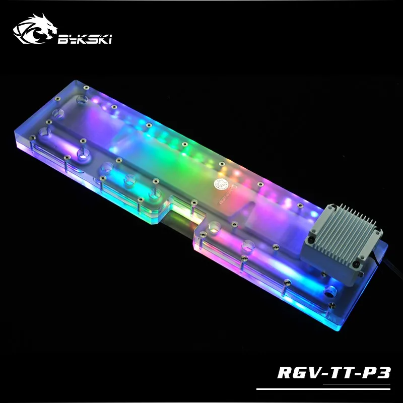 BYKSKI Acrylic Board Water Channel Solution use for ThermalTake/Tt Core P3 for CPU GPU Block / 3PIN