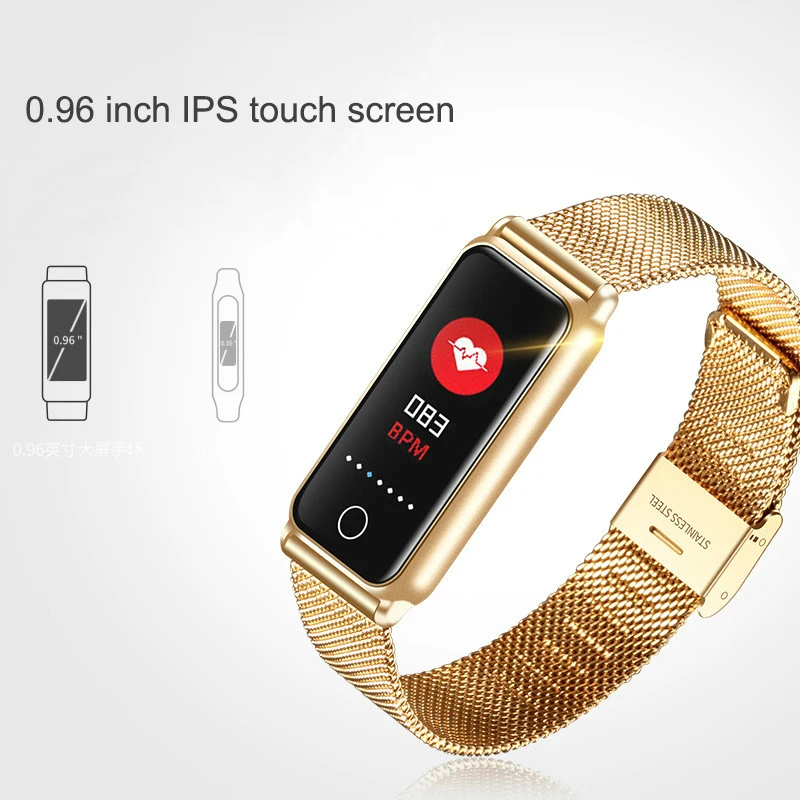 Smart Bracelet Blood Pressure Measurement Metal Bluetooth Watch Blood Pressure Heart Rate Measurement Sports Step Waterproof