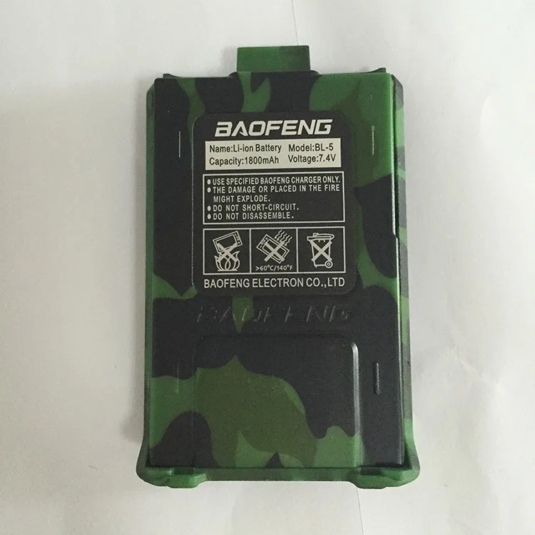 Горячая 1800 мАч перезаряжаемая батарея BaoFeng UV-5R для двухсторонней рации UV-5RA 5re 7,4 v батарея Baofeng uv 5r аксессуары