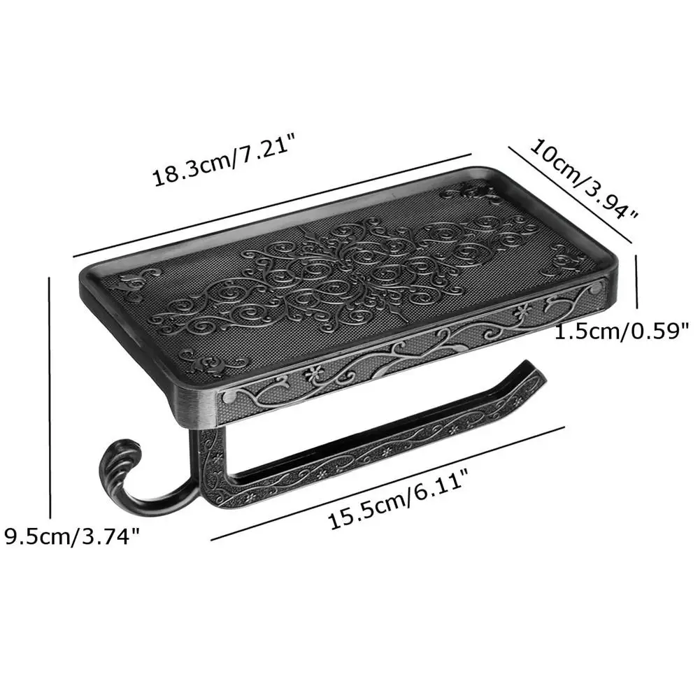 Полки для ванной комнаты, антикварная резьба, туалетный рулон, бумажная стойка с телефоном, настенная полка для ванной комнаты, держатель для бумаги, крючок, полезное золото