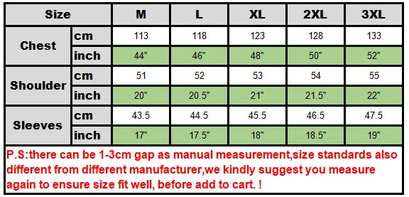 jerkins size chart