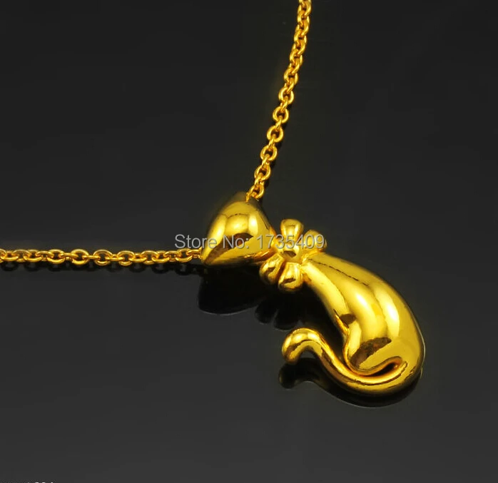 

BEST Pure 999 24K Yellow Gold / 3D Elegant Cat Pendant / 1.7g