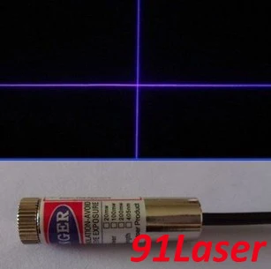 

405nm 100mW focusable violet laser module(Cross) 12x45mm DC5V from91Laser