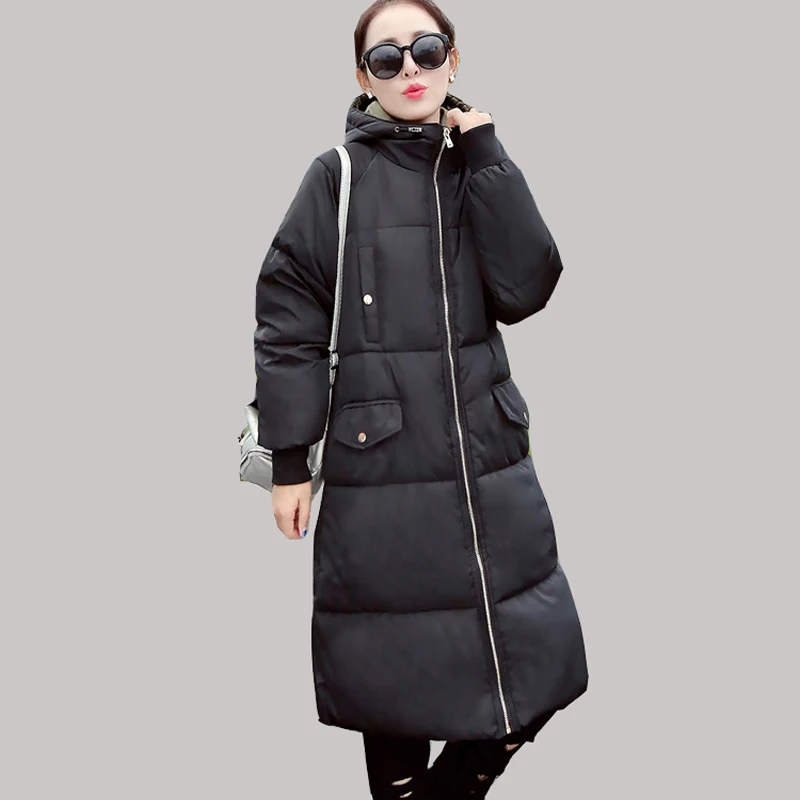 army Chaud Femmes Coréen Mode Étoiles 2016 Avec Rembourré Mince Hiver Coton Ja014 Green Grande Parkas En Capuchon Black À Manteau Longues Style Poche Veste UqnBC