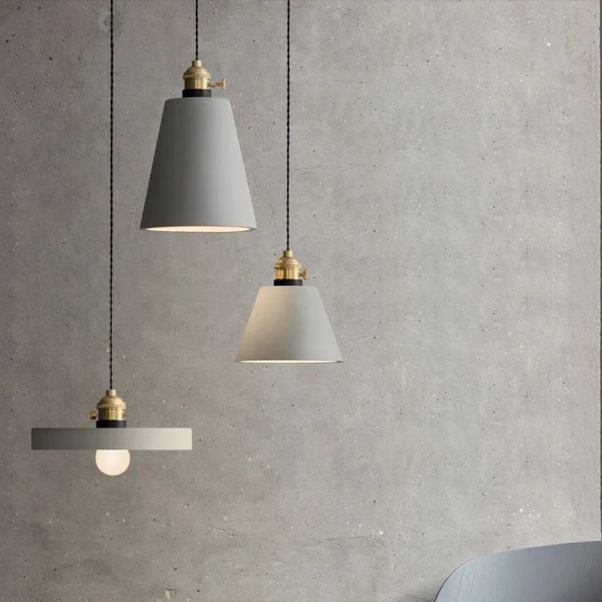 

Nordic Light Pendant Single Head Designer Retro Industrial Wind Cafe Restaurant Cement Lighting Hanging Light Fixtures Luminaire