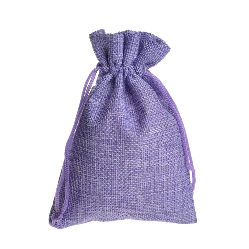 Разноцветный 13x18 см мини-сумка Джутовая сумка льняная конопли небольшой шнурок сумки кольцо Цепочки и ожерелья Ювелирные мешочки
