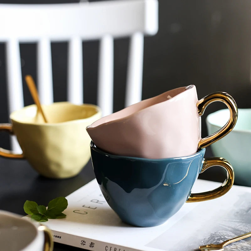 

Creative Ceramic Coffee Mugs Breakfast Milk Tea Juice Cup High Fashion Mug for Birthday Gift Home Office Drinkware Ceramic Mugs