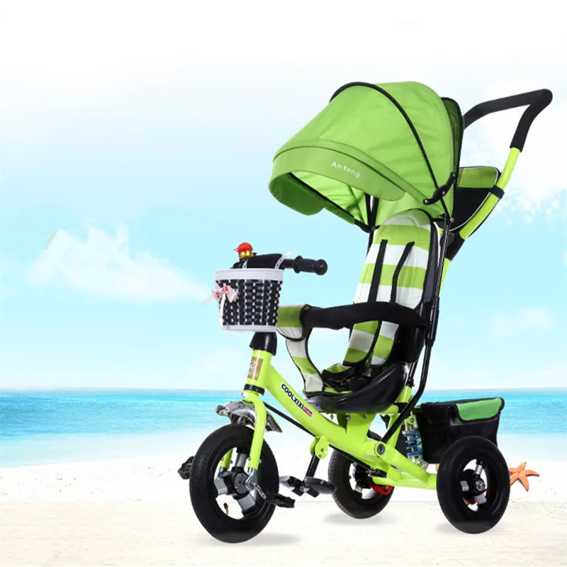 New children's tricycle, damping folding bicycle, titanium air wheel