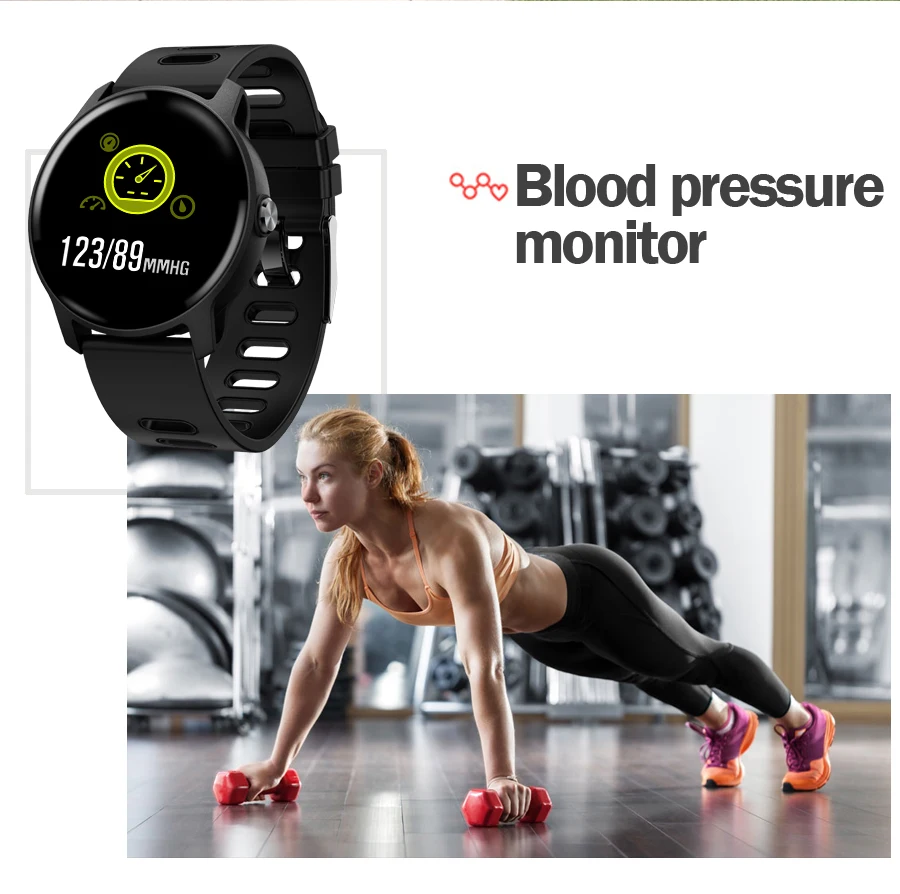 Фитнес-браслет для измерения артериального давления открытый ips экран монитор сердечного ритма IP68 Водонепроницаемые часы S08 смарт-браслет для IOS