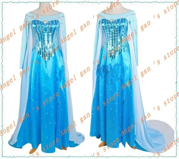 

Free shipping New Arrival Custom Made Princess Elsa Dress cosplay costumes 004