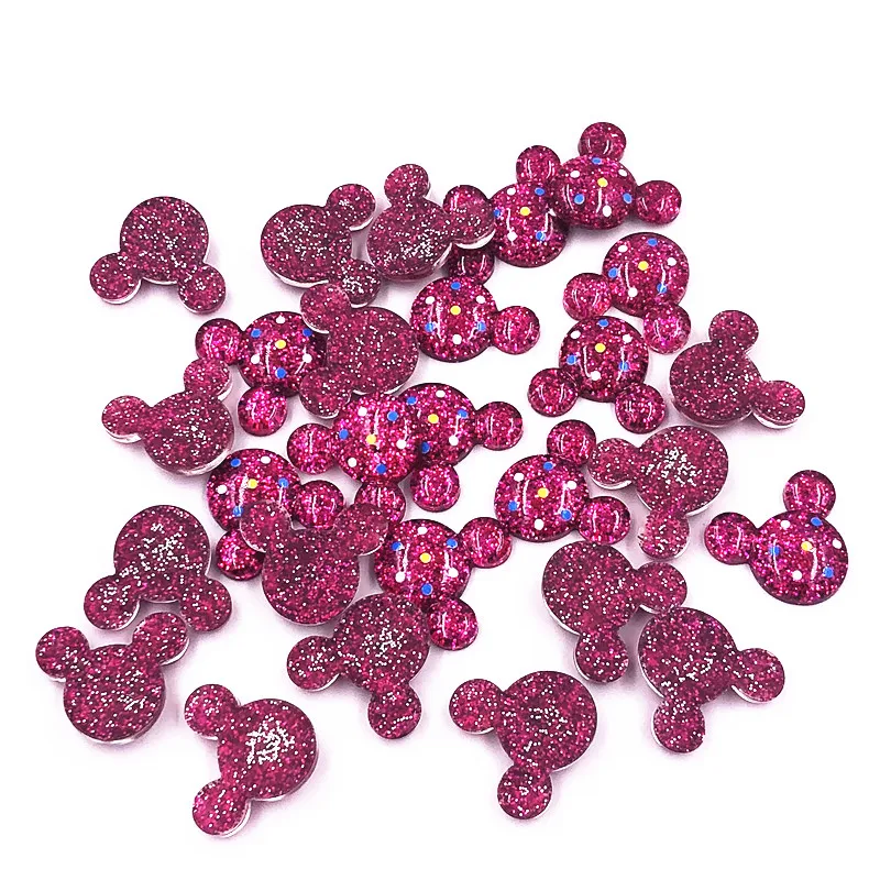 

Kawaii 20Pcs Shiny Mickey Head Resin Flat Back Cabochons For DIY Phone Case Decoration Scrapbooking Craft Charms Free Shipping
