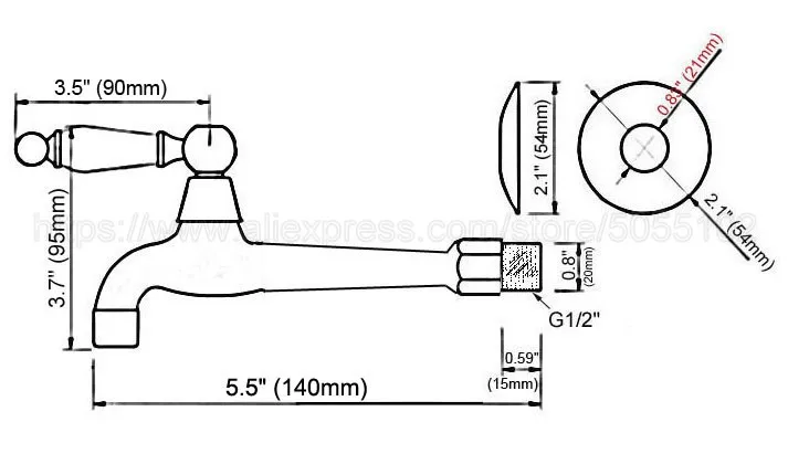 Golden Brass Faucet Bathroom Wall Mounted Single Cold Water Tape for Kitchen Sink Mop Pool Outdoor Garden Faucet zav149
