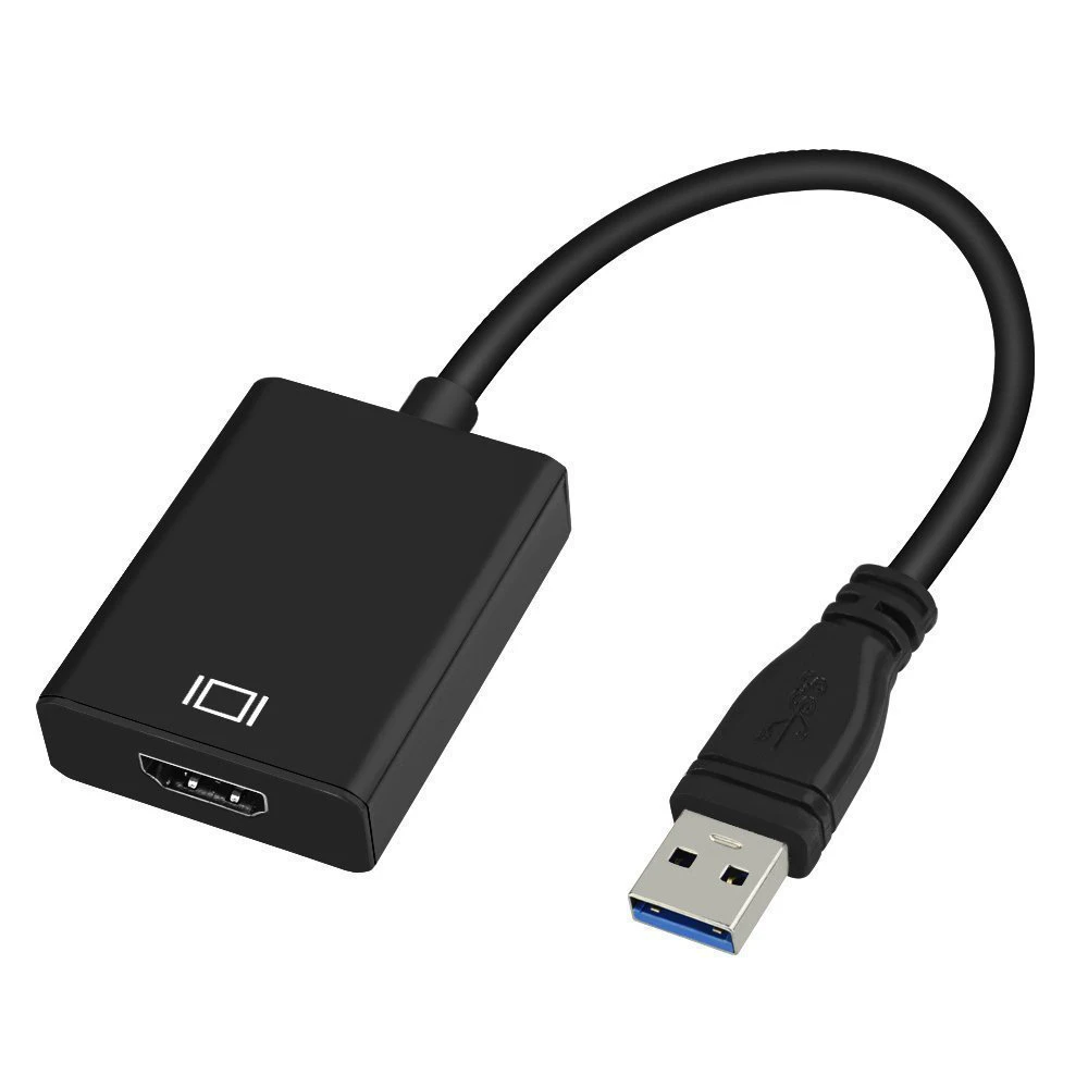 USB 3,0-HDMI кабель 1080P 3D видео конвертер USB3.0 высокоскоростной Расширенный зеркальный 2 режима для ноутбука ПК проектор переключатель адаптер - Цвет: Black
