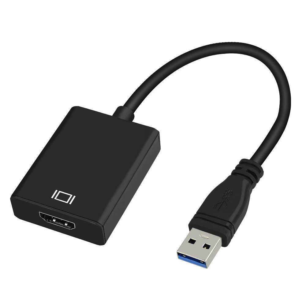 Black USB 3,0-HDMI кабель 1080P 3D видео конвертер USB3.0 высокоскоростной Расширенный зеркальный 2 режима для ноутбука ПК проектор переключатель адаптер - Цвет: Black
