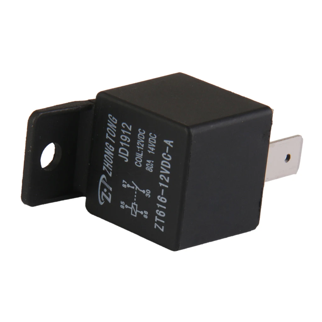 Car Truck Auto Automotive DC 12V 80A 80 AMP SPST Relay Relays 4 Pin Domelight Supervision Trunk Release Polarity Change
