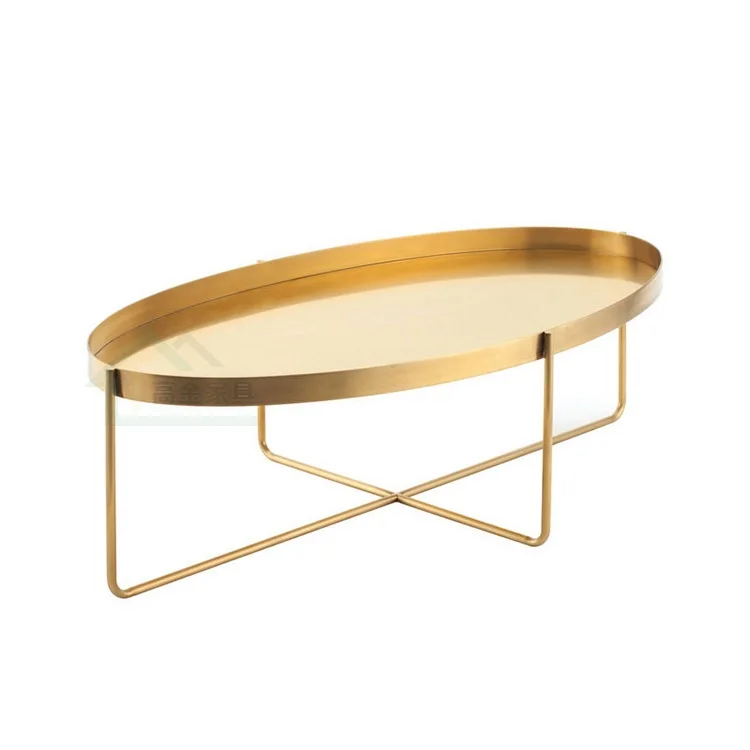 Metal Oval Coffee Table in Black / Gold / Rose Gold
