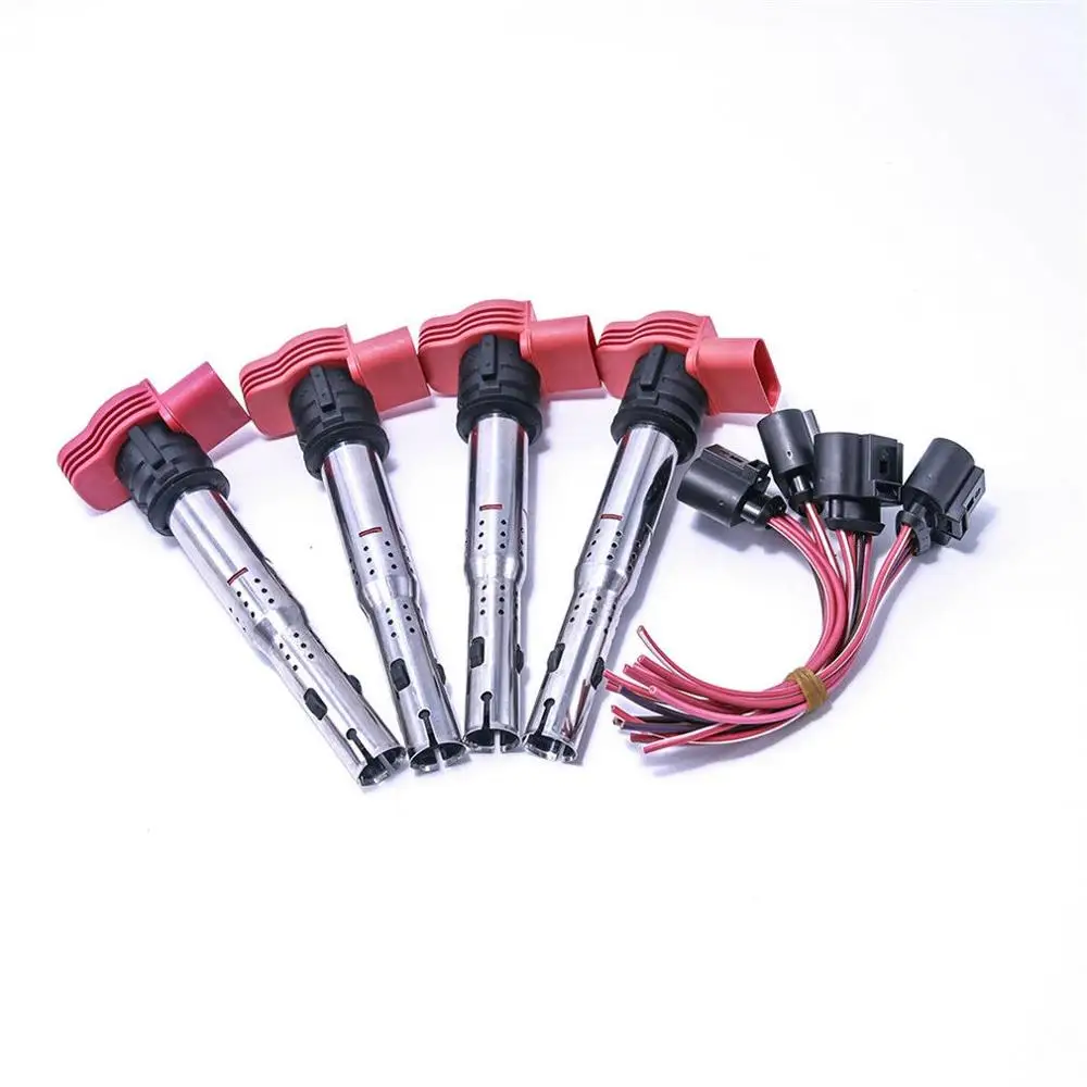 

8K0 973 724 4pcs of Connector Plug&Ignition Coil For AU-DI A4 S4 Q5 R8 V-W Touareg 06E905115E 06E 905 115 F 06E 905 115 D