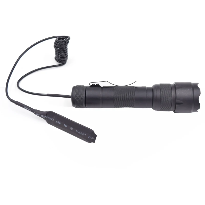 WF 502B 5W Tactical Flashlight Q5 Green LED Torch Flash Light Lantern with Mount Remote Control Pressure Switch 18650 Charger