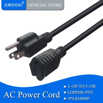 

JORINDO 1M/3FT, USA NEMA 5-15P TO 5-15R Power Extension Cable, For Stage Light PC Computer PSU TV Printer,15A/125V