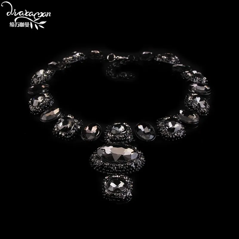 Dvacaman бренд класса люкс женский Bijoux Кристалл индийская свадьба колье массивные Ювелирные наборы Воротник Аксессуары Рождество A29