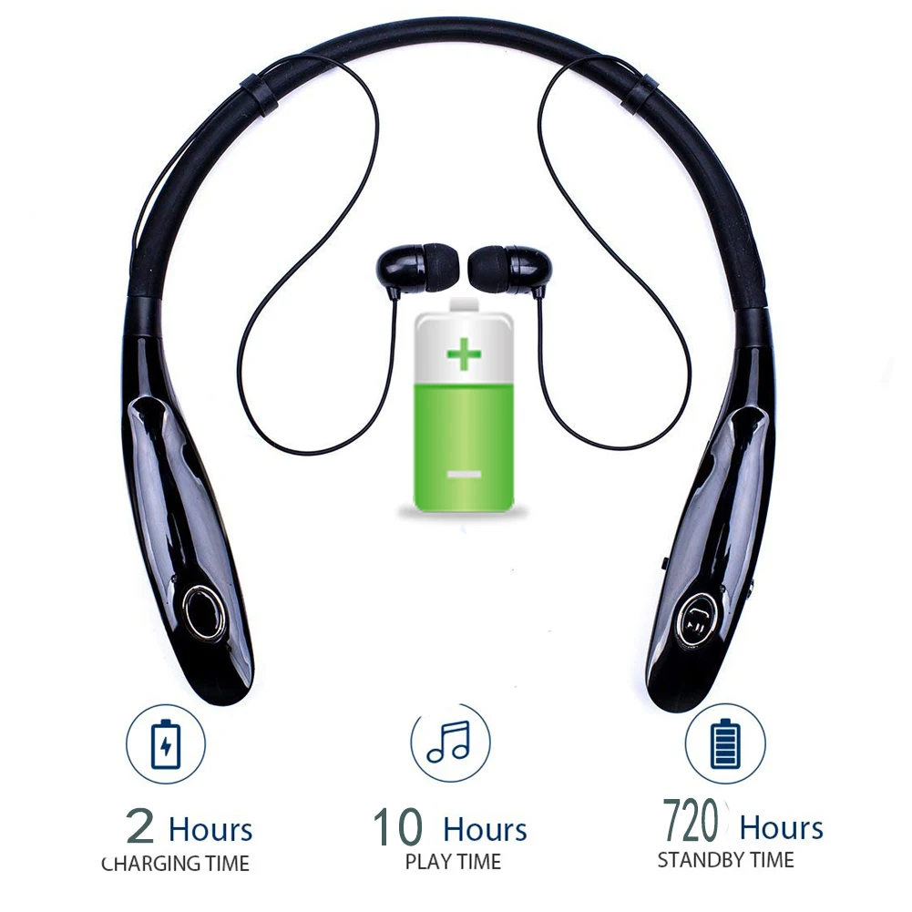 Online Auriculares inalámbricos de 24 horas V5.0 audífonos deportivos banda para el cuello auriculares estéreo Bluetooth con micrófono para todos los teléfonos xiaomi