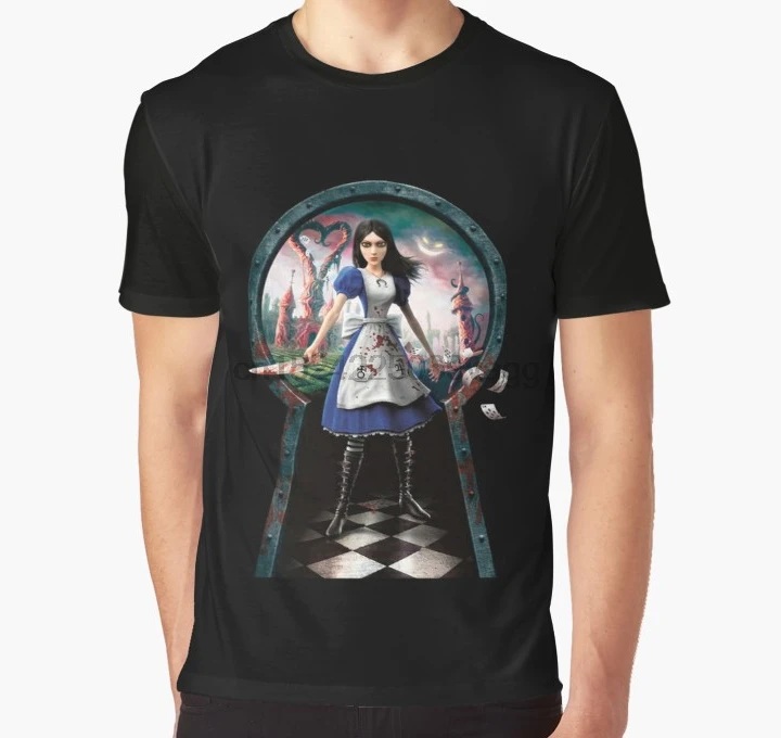 

All Over Print T Shirt Men Funy tshirt Alice Madness Returns Graphic T-Shirt
