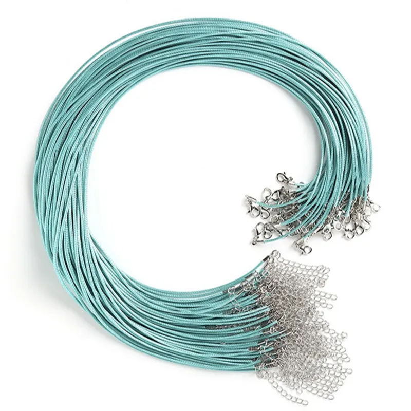 

LanLi 50pcs/100pcs Fashion Wax Rope Chain Necklace Long Lobster Clasp DIY Jewelry Accessories 1.5/2.0mm