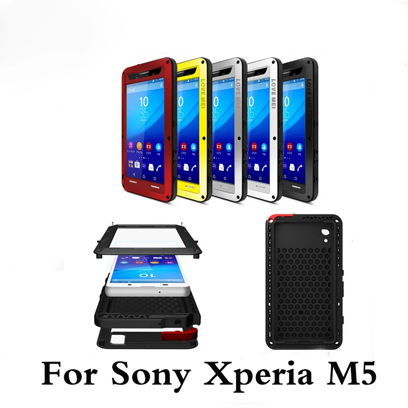 bilder für LIEBE MEI Telefon Doom abdeckung Für SONY Xperia M5 telefon wasserdichter shockproof Doom rüstung robuste Gorilla Glas fall Liebe Mei bilder für LIEBE MEI Telefon Doom abdeckung Für SONY Xperia M5 telefon wasserdichter shockproof Doom rüstung robuste Gorilla Glas fall Liebe Mei