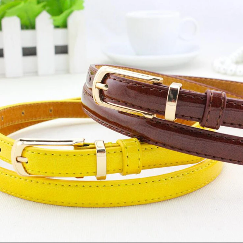 200pcs/lot Fashion Women Skinny Waist Belt Lady Girl Thin Leather