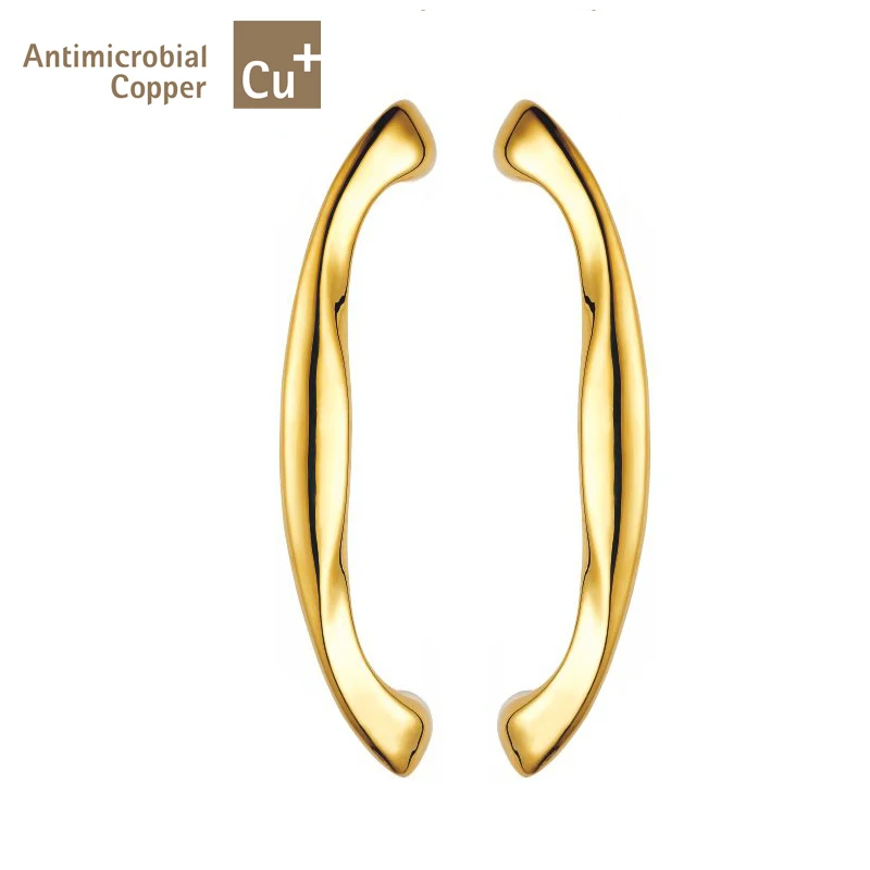 Antimicrobial Copper Cu+ Door Handle Solid Brass Pull Handles For Entrance Doors PA-333-L300mm antimicrobial