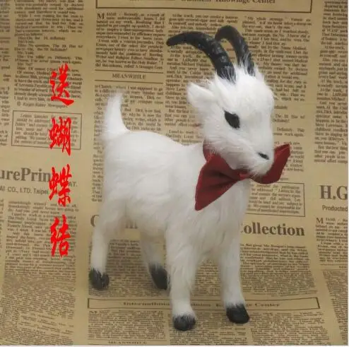 

WYZHY Simulation goat fur animal model handmade mascot garden decoration 16cmX17cmX6cm