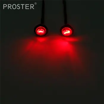 

4Pcs Mini DC 12V 3/4 Round Side 3 LED Marker Trailer Bullet Light Waterproof Indicator Lamp For Truck Trailer Caravan Lorry