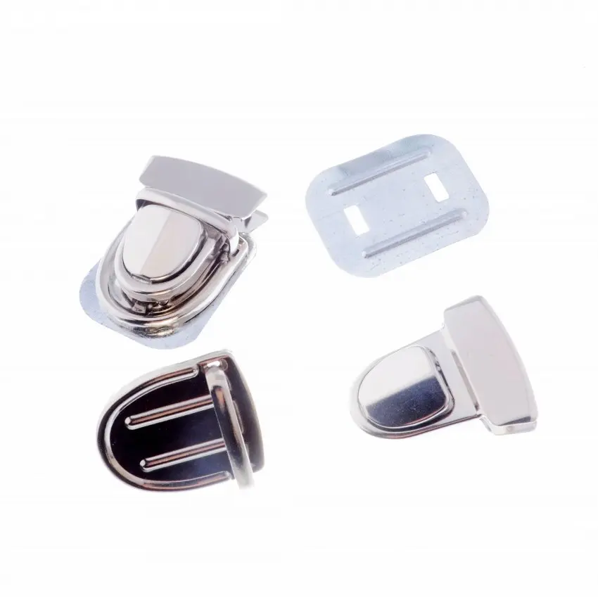 

Free Shipping-5 Sets Silver Tone Trunk Lock Handbag Bag Accessories Purse Snap Clasps/ Closure Locks 38x43mm J3337