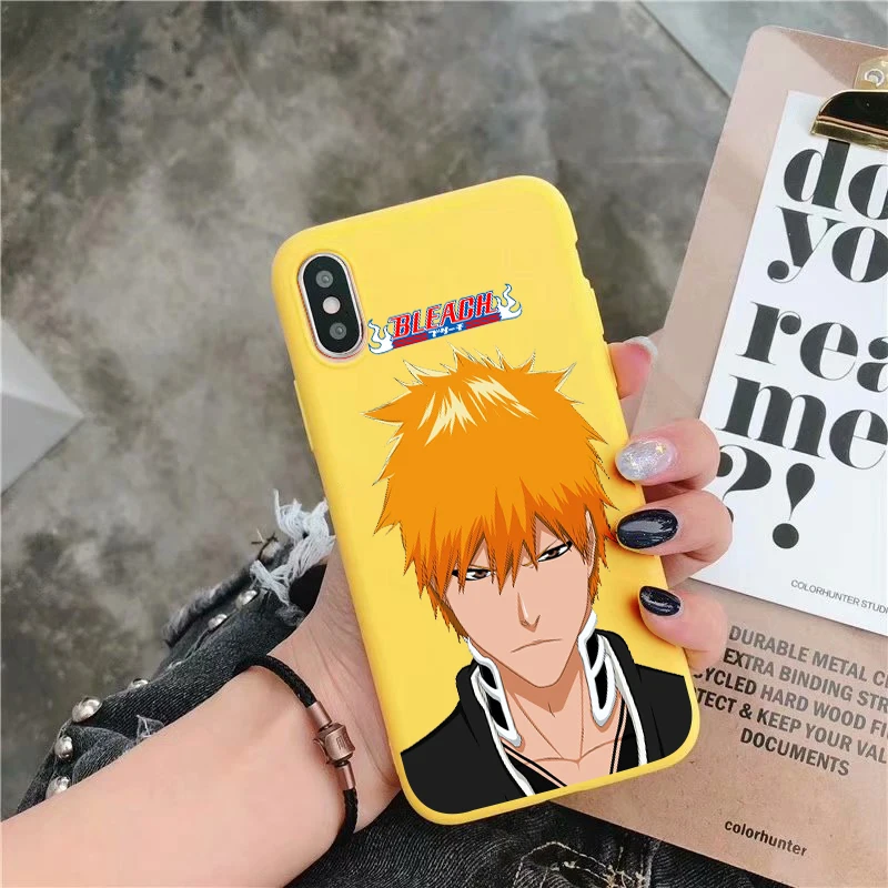 Bleach Kurosaki Ichigo аниме мягкий силиконовый карамельный цвет чехол для телефона для iPhone X XR XS MAX 6 7 8 plus 6s TPU