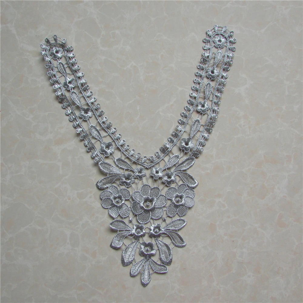 

brand new fashion new arrive silver lace collar embroidery accessory DIY clothing sewing accessories crafts patches YL275 sell