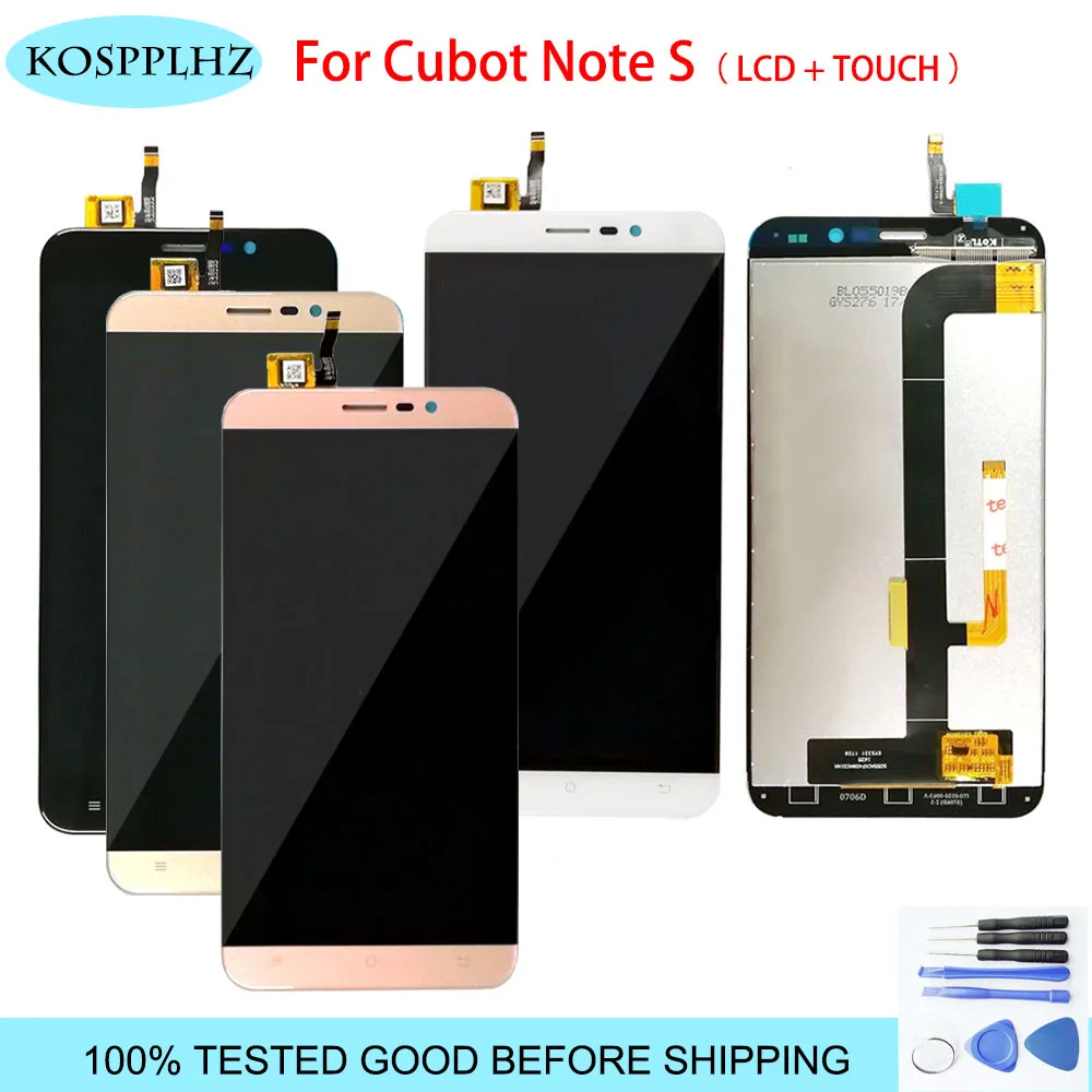 

original black/white/gold/rose gold Tested 5.0" For cubot note s LCD Display Touch Screen Digitizer Assembly notes + tools