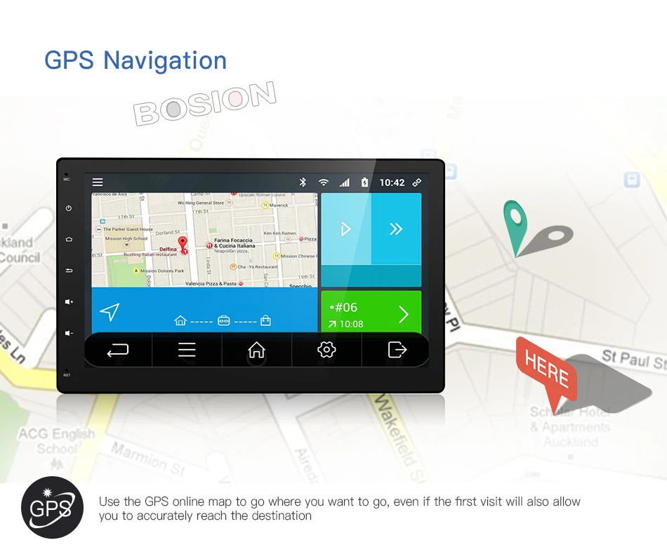 BOSION 10 1 дюймов 2Din 1024*600 Android 7 автомобильный ПК планшет 2 Din gps навигации стерео для