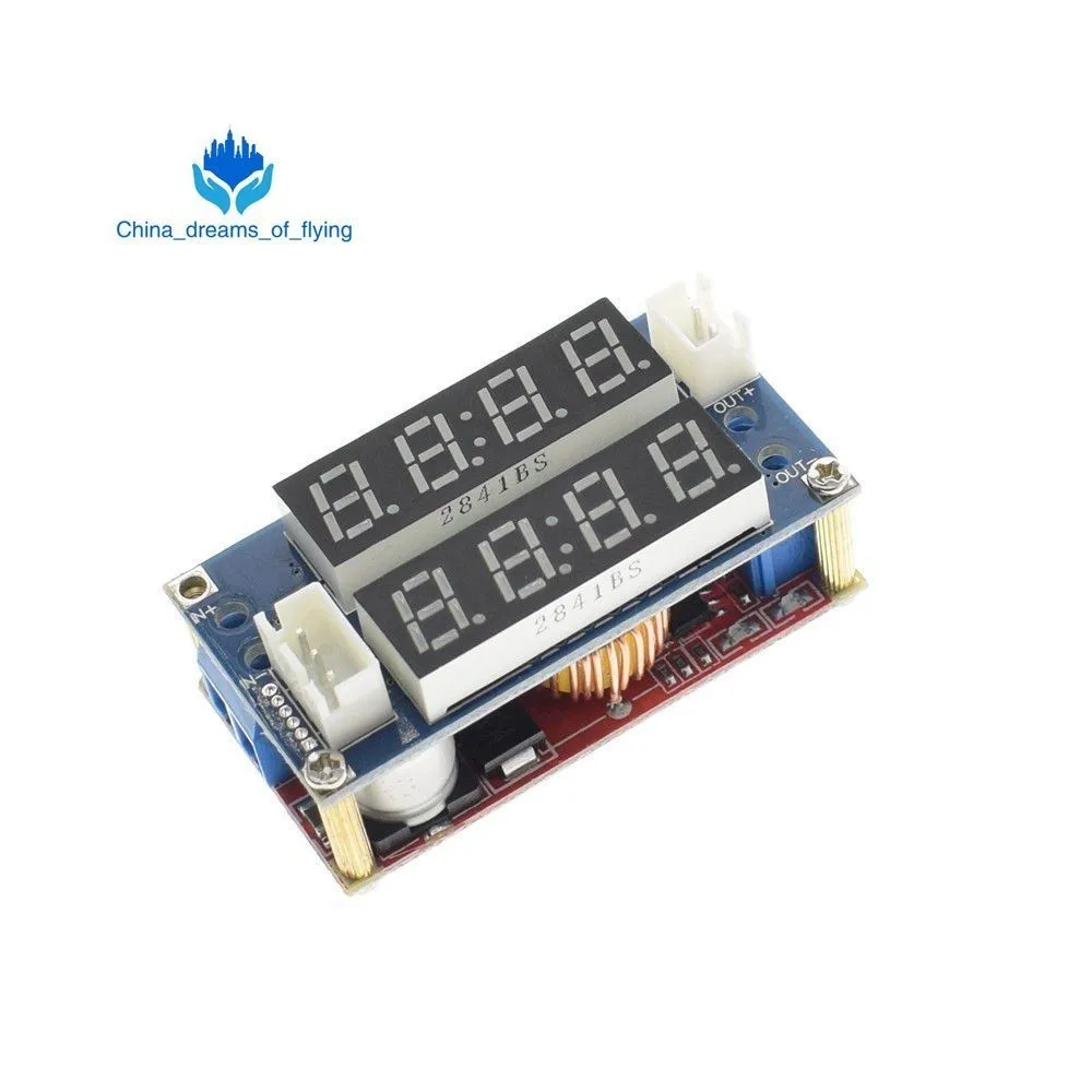 XL4015 5A Регулируемый мощный CC/CV понижающий модуль зарядки светодиодный вольтметр