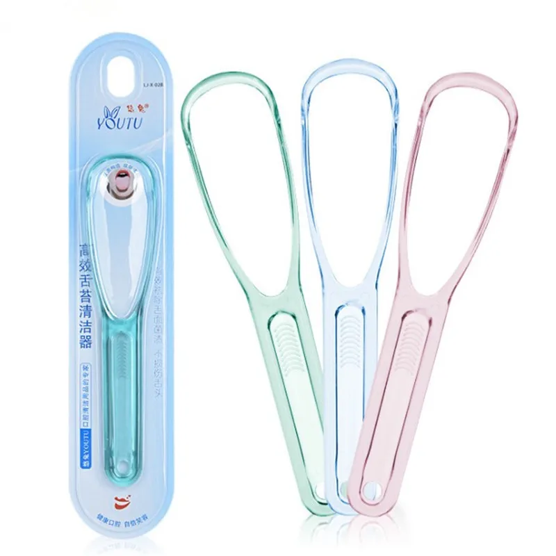 

1PC AS Food Grade Plastic Tongue Scraper Adult Tongue Cleaner Brush Oral Hygiene Dental Tongue Cleaning Brush Oral Care TSLM1