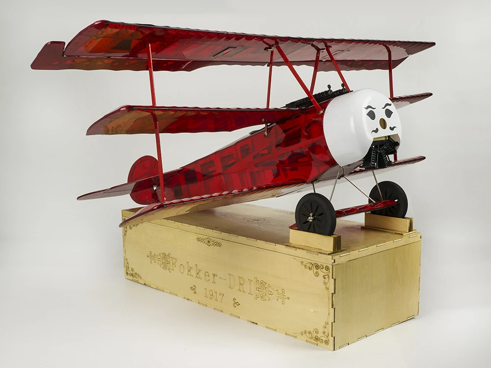 Готовая версия RC Fokker DR1 модель самолета 0,8 м Baslawood тренировочный самолет лазерная резка с мотором 1100KV ESC 20A 4 сервоприводы