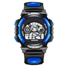Fashion Children Watches 30M Waterproof LED digital watch Alarm Shock Resistant Back Light Boys Sport Watch