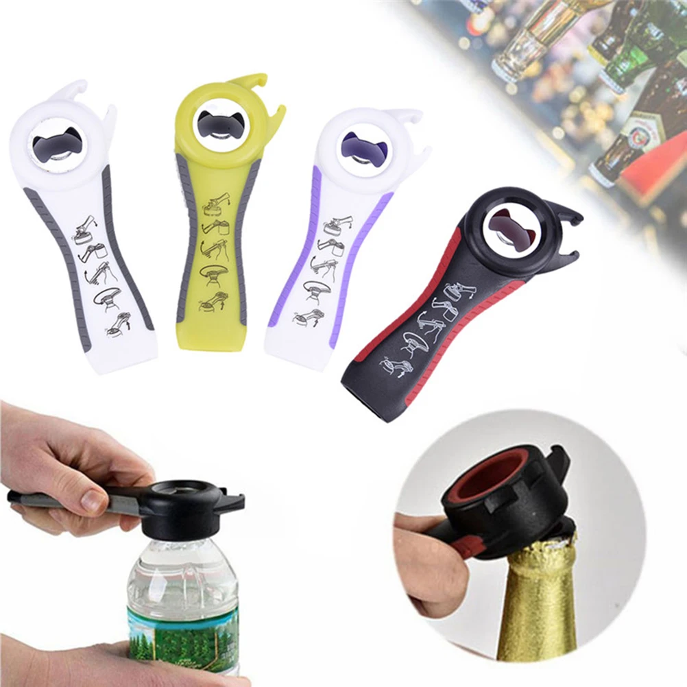 5 in 1 Multi Functional Bottle Gripper Tool Jar Can Opener Beer Opener Caps Lids Remover Kitchen
