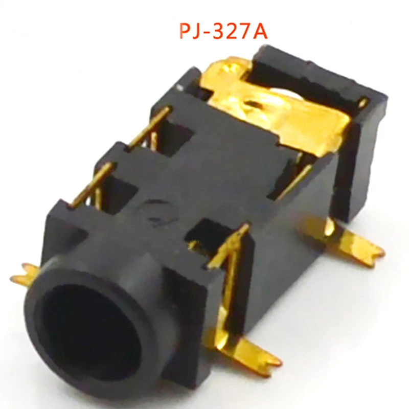100pcs Jack 3 5mm Audio Connector 3 5 Headphone Plug 5P Female PJ 327A Copper Material Patch Gold Plated Feet