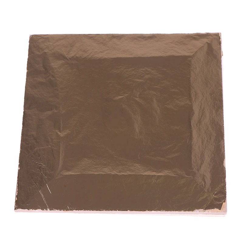 100 sheets Imitation Gold Silver Copper Leaf Foil Paper Gilding Craft hot sale f